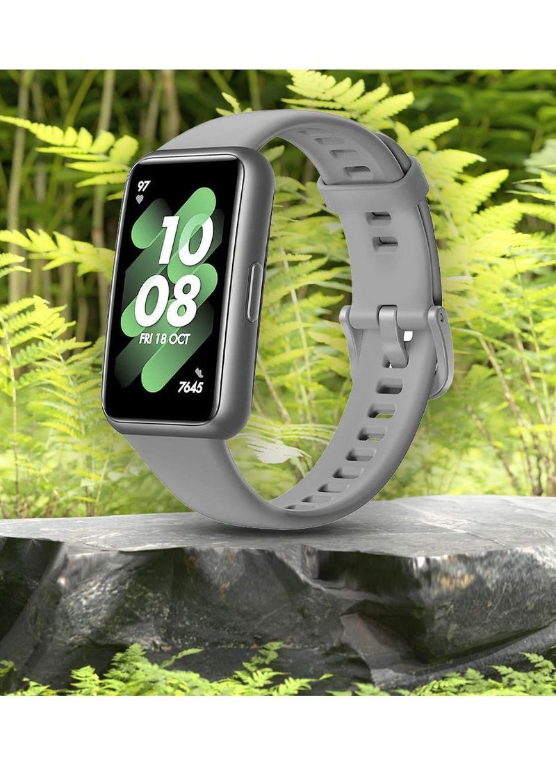 CATANES Huawei Band 7 Watch Band for Men Women Sport Watch Strap Lightweight Silicone Replacement Band Grey - Image 3