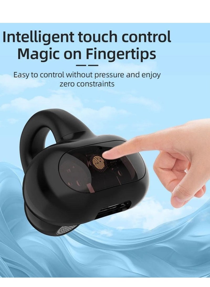 سماعات بلوتوث 5.4 لاسلكية، مشبك للأذن، سماعات توصيل العظام، رأس رياضي (أبيض) - Image 3