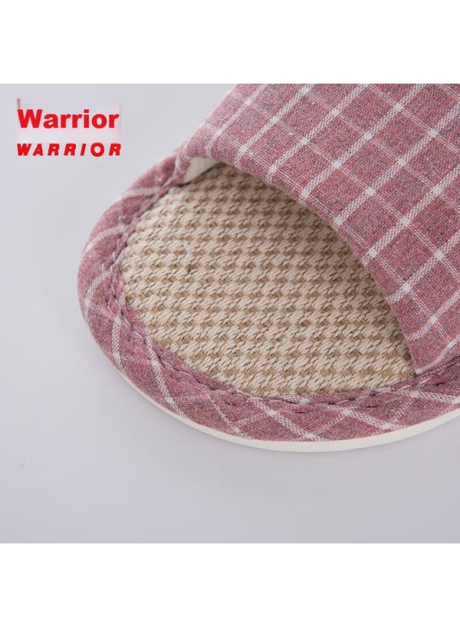 Pull Back Warrior Slippers For Men And Women, Linen Sandals, Couple's Home Casual Lightweight Breathable Sweat-absorbing Thick-soled Wear-resistant Floor Slippers, Classic Mesh Style Hl1036 Red Size 38 To 39 - Image 3
