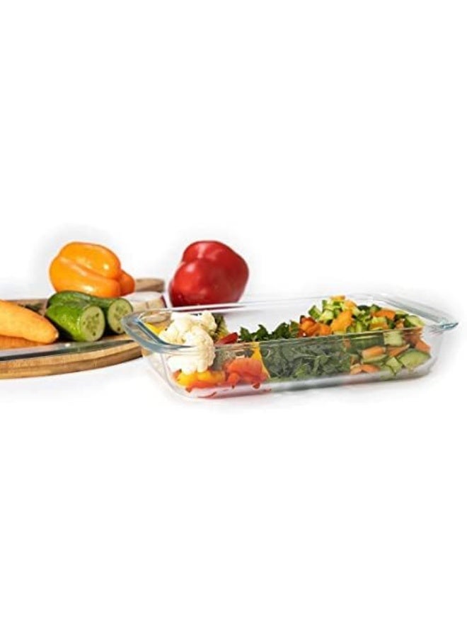 وايندسيرا طقم أدوات خبز من الزجاج المقوى، قطعتان - سعة 1 لتر + 1.6 لتر - بمقابض - سهل الحمل - Image 3