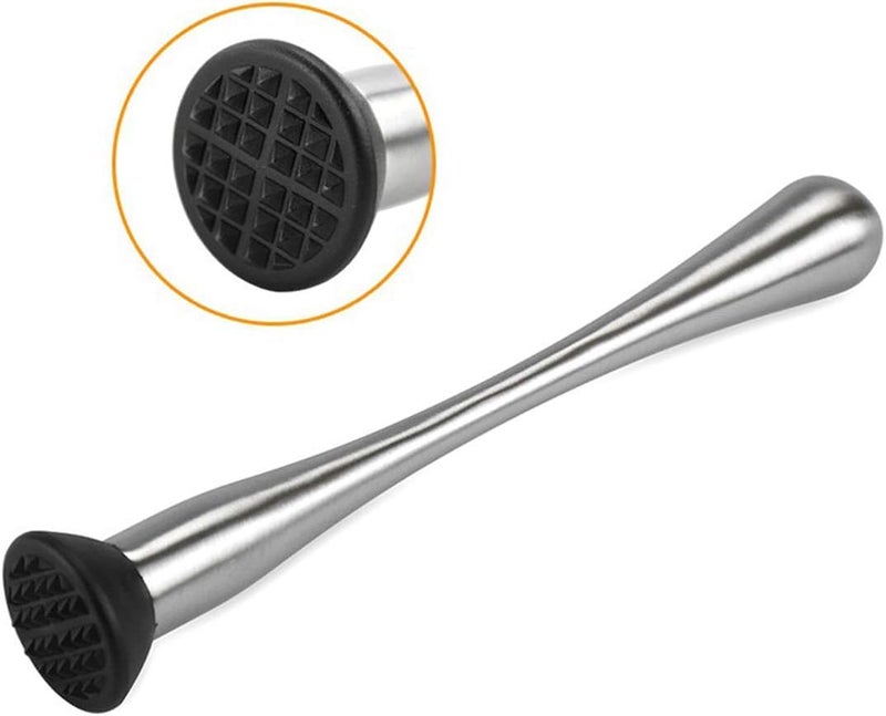 OLRADA Cocktail Bar Steel Muddler I Suitable for Crushing and Muddling Mocktail or Cocktail Set of 3 Pcs New Muddler JiggerSpoon - Image 3