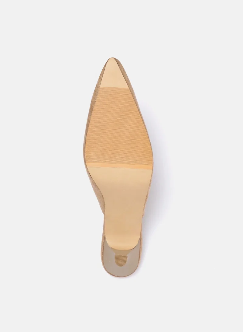 ZORIWORLD Beige 9TO5 Suede Beige Heels for Women 3 Inch Heel for Women | Best Price UAE