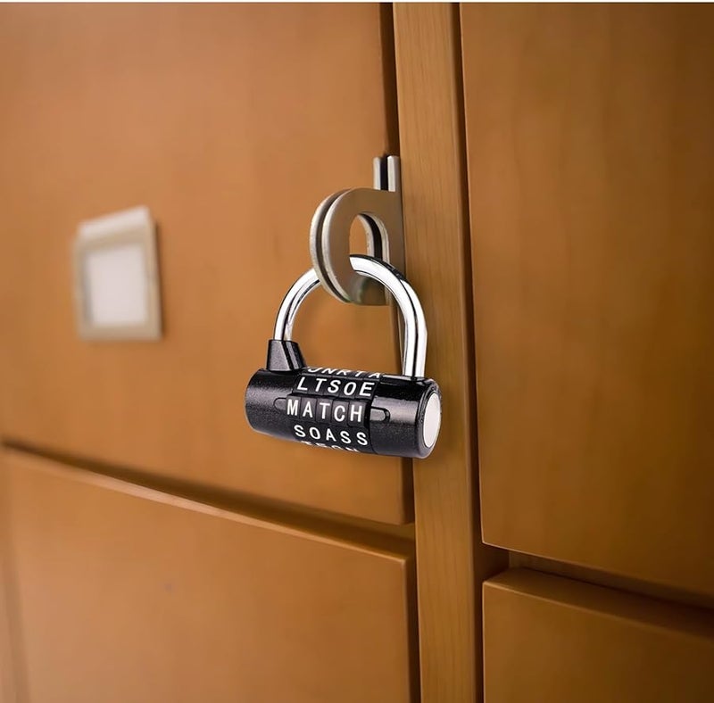 5 Letter Combination Locks 4 Pcs Adjustable Code Rust Resistant Silver Red Blue Black - Image 5