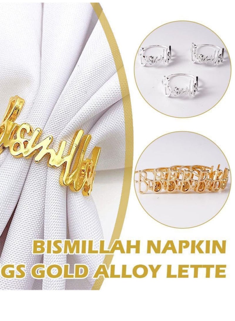 GROWSTEADY Metal Napkin Rings for Dining Anniversary Birthday Easter  - Image 2