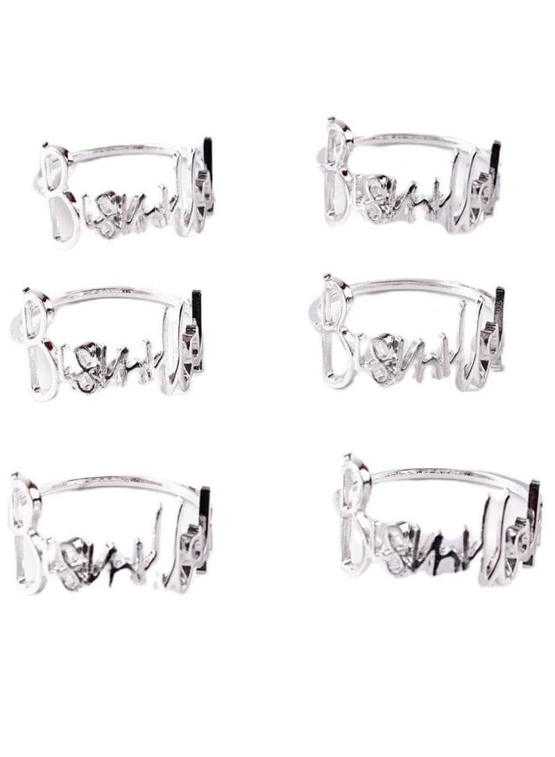 GROWSTEADY Metal Napkin Rings for Dining Anniversary Birthday Easter  - Image 1