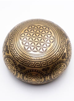 Alpine Crystals UAE Authentic Himalayan Bodhisattva Singing Bowl Single Set Golden Design Handcrafted in Nepal (623 grams) Includes Traditional Wooden Striker  - Image 3