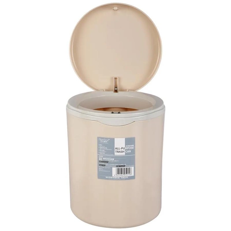 B-LADY BLADY Plastic AllPurpose Trash CanDesk Dustbin Cylindrical Push Open Mechanism Sturdy Durable Lightweight Round shape - Image 1