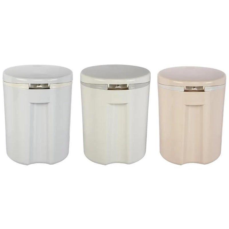 B-LADY BLADY Plastic AllPurpose Trash CanDesk Dustbin Cylindrical Push Open Mechanism Sturdy Durable Lightweight Round shape - Image 4