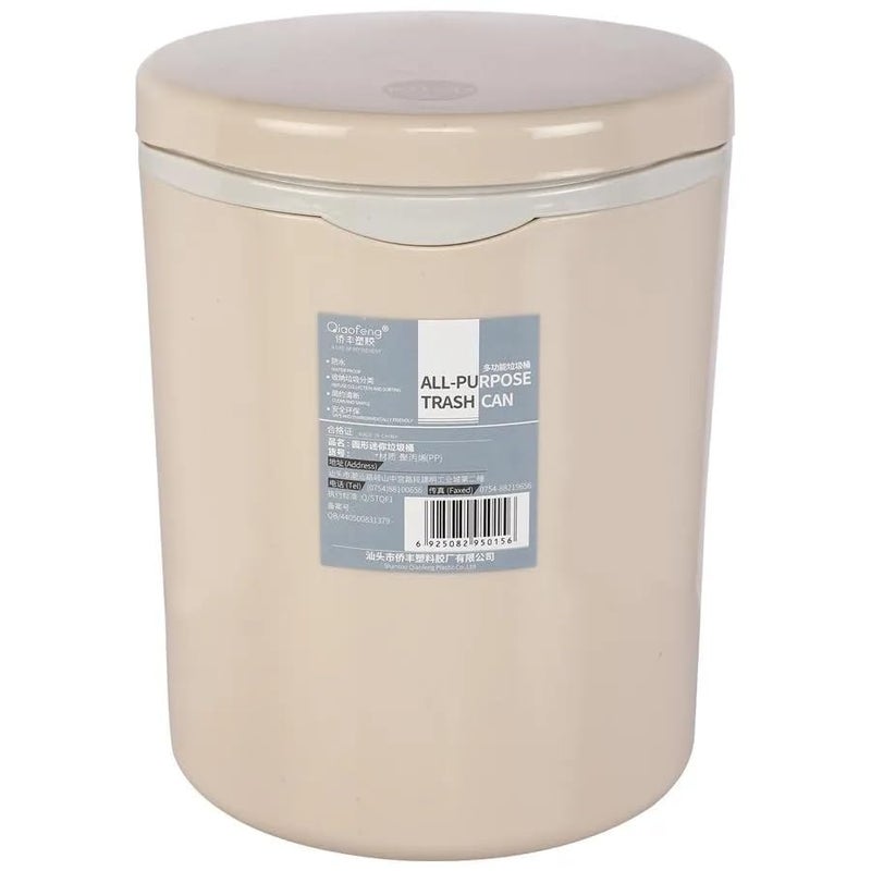 B-LADY BLADY Plastic AllPurpose Trash CanDesk Dustbin Cylindrical Push Open Mechanism Sturdy Durable Lightweight Round shape - Image 2