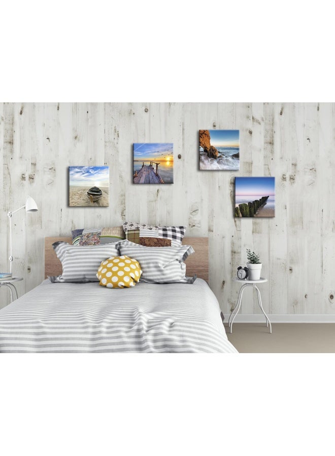 Wieco Art Beach Pictures Canvas Wall Art Bathroom Decor Beach Seaview Wall Decor Ocean Nautical Bathroom Pictures Canvas Painting Bedroom Art Bathroom Accessories Coastal Themed Home Decorations - Image 4