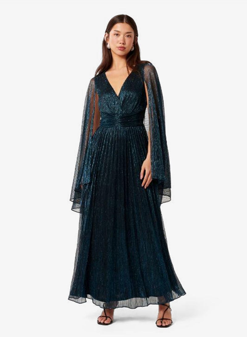 forever new Priscilla Plisse Cape V Neck Maxi Dress - Image 1