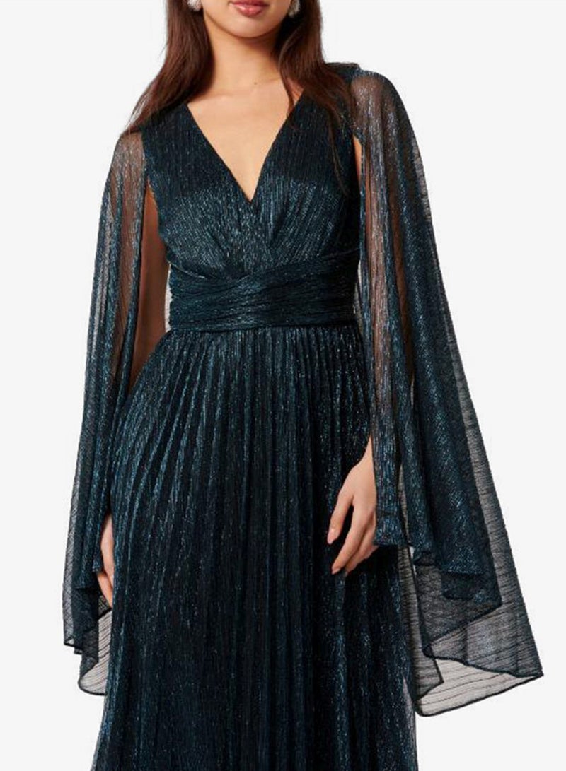 forever new Priscilla Plisse Cape V Neck Maxi Dress - Image 4