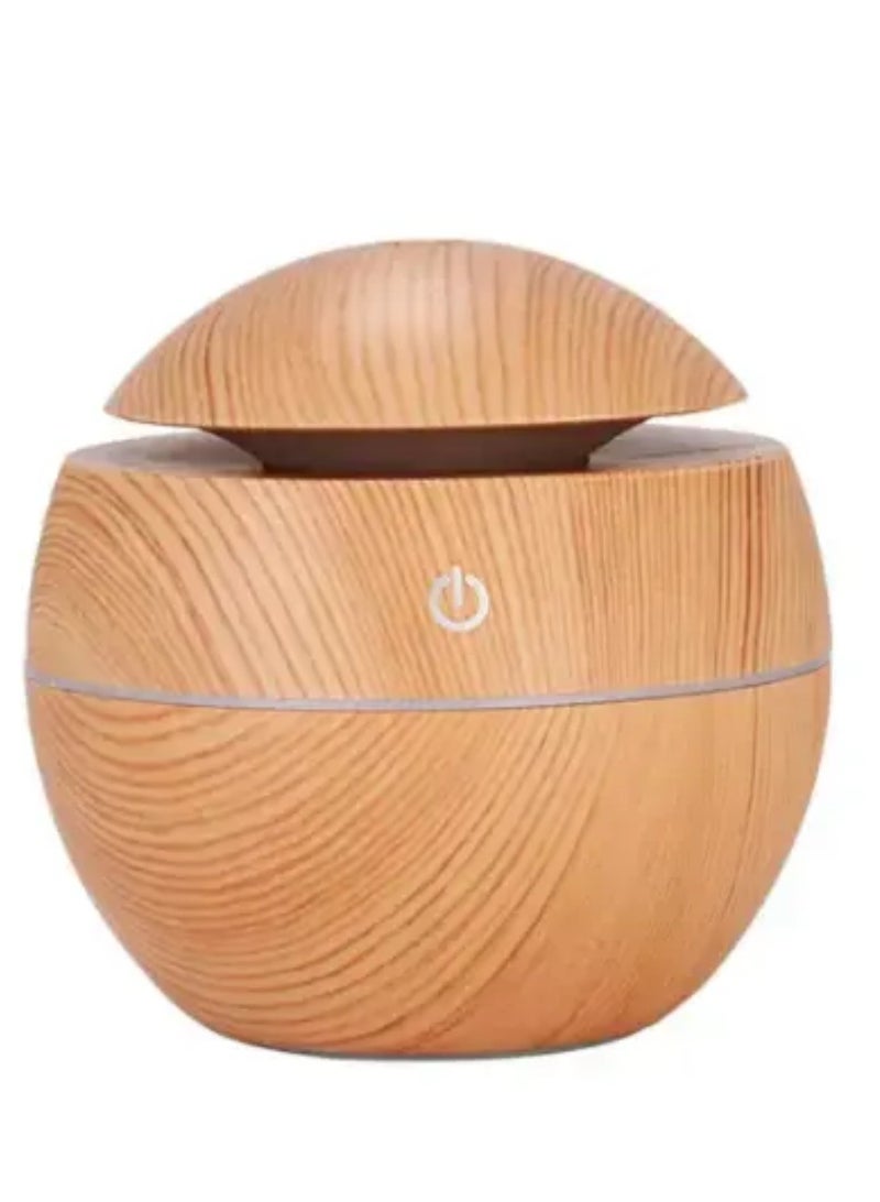 مرطب وموزع روائح الزيوت العطرية بالموجات فوق الصوتية مع إضاءة LED للعلاج العطري وترطيب الهواء - خشبي - Image 1