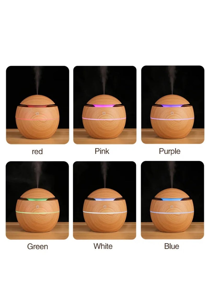 مرطب وموزع روائح الزيوت العطرية بالموجات فوق الصوتية مع إضاءة LED للعلاج العطري وترطيب الهواء - خشبي - Image 2