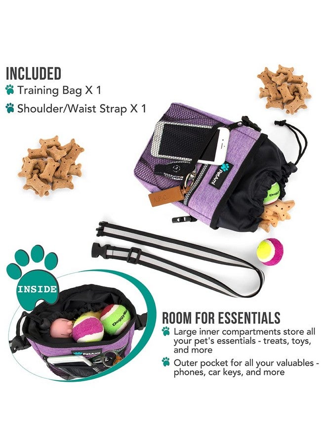 PetAmi PetAmi Dog Treat Pouch, Pet Treat Pouch for Training, Dog Walking Bag Holder for Kibbles, Pet Food Toy, Dog Trainer Essentials Supplies, Poop Bag Dispenser, 3 Ways to Wear (Purple) - Image 2