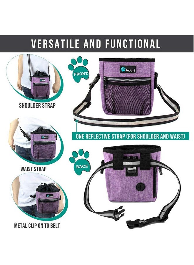 PetAmi PetAmi Dog Treat Pouch, Pet Treat Pouch for Training, Dog Walking Bag Holder for Kibbles, Pet Food Toy, Dog Trainer Essentials Supplies, Poop Bag Dispenser, 3 Ways to Wear (Purple) - Image 4