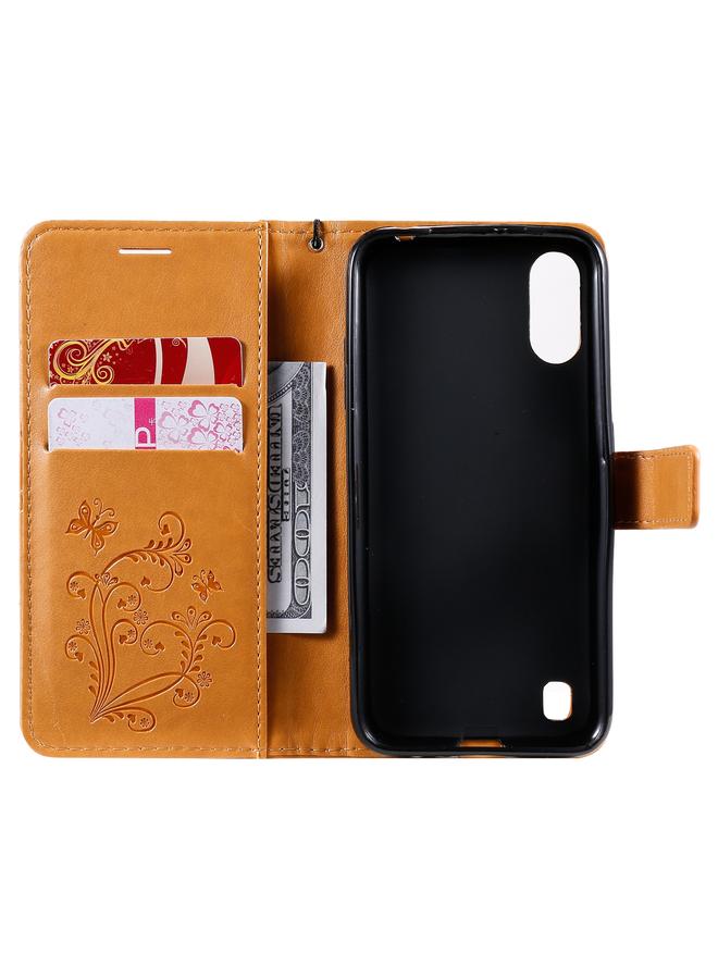 اس-توب جراب لهاتف Samsung Galaxy A01، جراب جلدي أفقي قابل للطي بنقشة فراشات ثلاثية الأبعاد مع حامل وفتحة بطاقة ومحفظة - Image 4