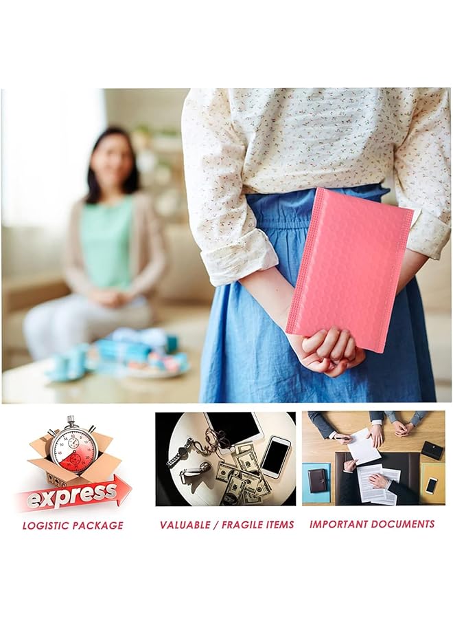 Bolivia's Bubble Envelopes 100Pcs Clothes Jewelry Packaging Bags 17X11Cm Pink Bubble Mailers Padded Envelopes For Shipping Self Seal Bulk Pack Mailing Envelopes Suitable For Small Business  - Image 4