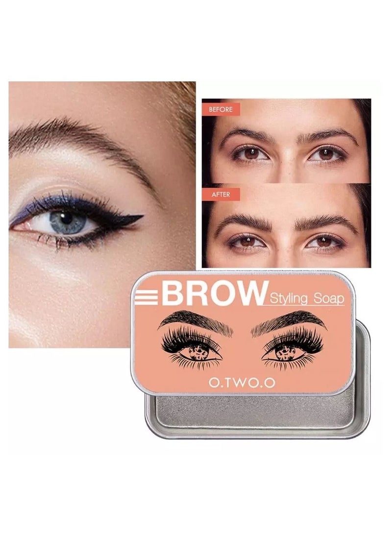 O.TWO.O Tinted Eyebrow Styling Soap with Blade and Brush 15g (Transparent)  - Image 4