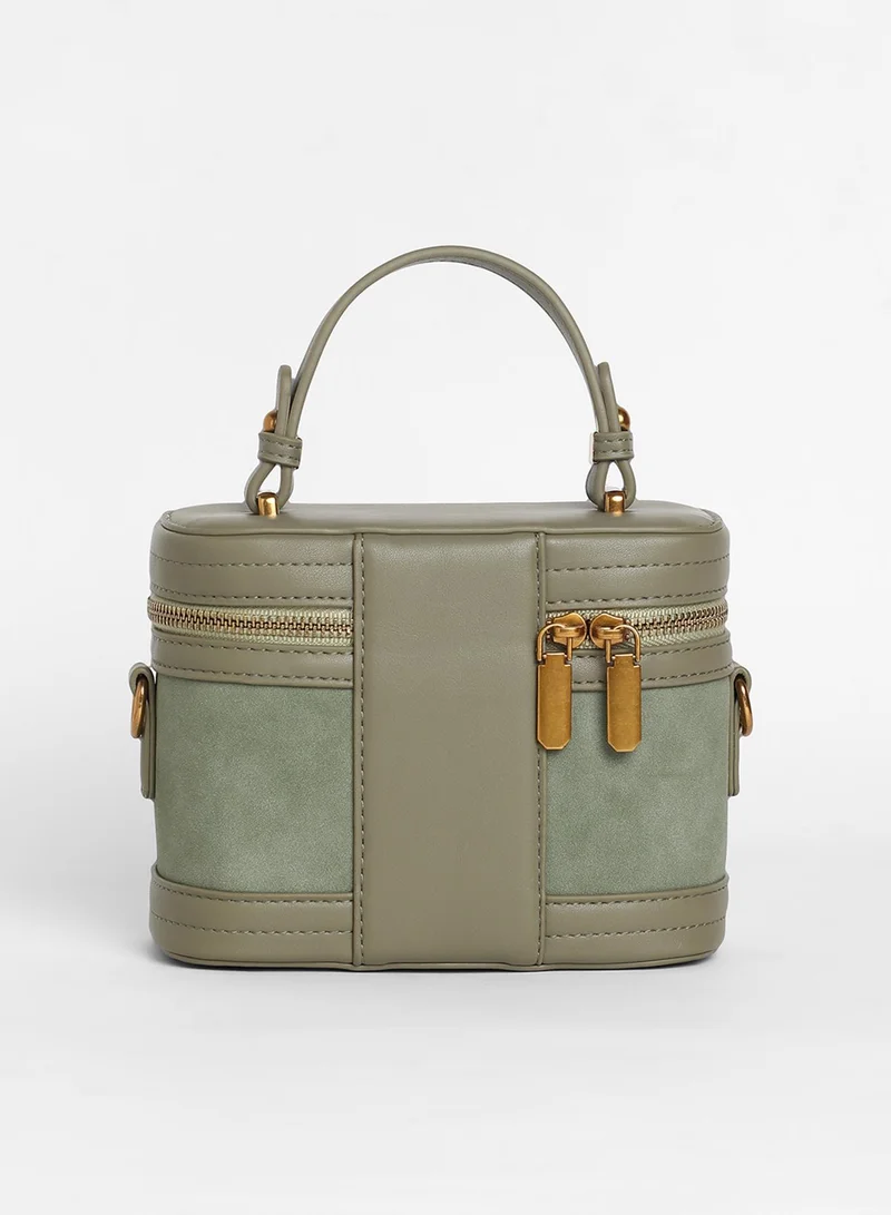 صوص هاوت Women's The Velvet Oval Bucket Bag - Olive Green