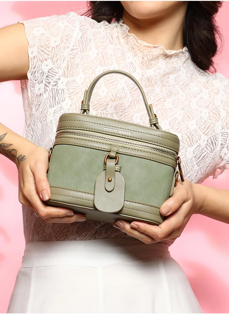 صوص هاوت Women's The Velvet Oval Bucket Bag - Olive Green