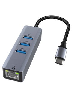 ماركة غير محددة محول SYOSI USB C إلى إيثرنت، محول USB C إلى RJ45 بسرعة 1000 ميجابت في الثانية، محول Thunderbolt 3/4 USB C إلى مركز USB 3.0 3 منافذ لأجهزة اللابتوب، التلفاز الذكي، لأنظمة Windows/Mac OS/Surface Pro/Linux/XPS  - Image 1