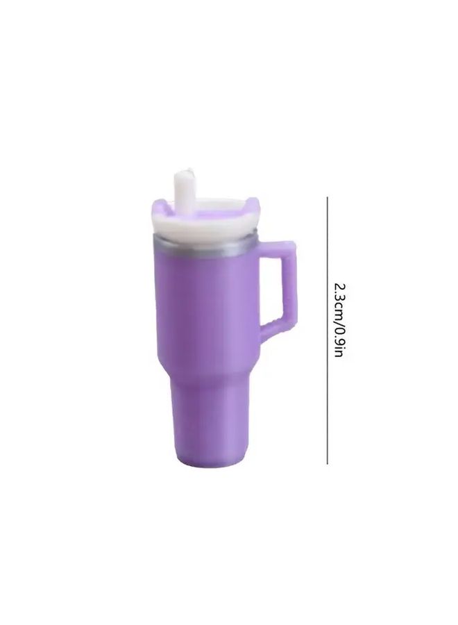Rose Pink Miniature Insulated Cup With Straw For Dollhouse Skewer - Image 4