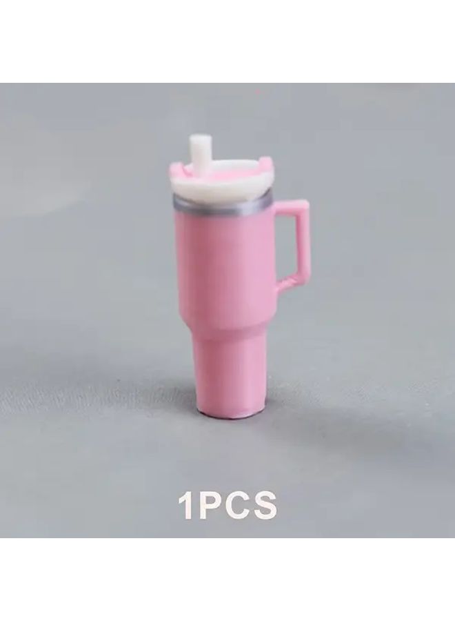 Rose Pink Miniature Insulated Cup With Straw For Dollhouse Skewer - Image 5