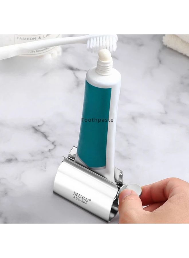 Stainless Steel Toothpaste Squeezer And Holder Manual Dispenser Portable Travel 1pc - Image 2