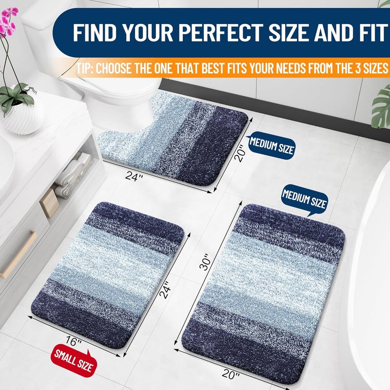 OLANLY Bathroom Rugs Mat 30x20, Extra Soft Absorbent Microfiber Bath Rugs, Rubber Backing, Quick Dry, Machine Washable Bath Mats for Bathroom Floor, Tub and Shower, Home Decor Accessories, Airy Blue - Image 2