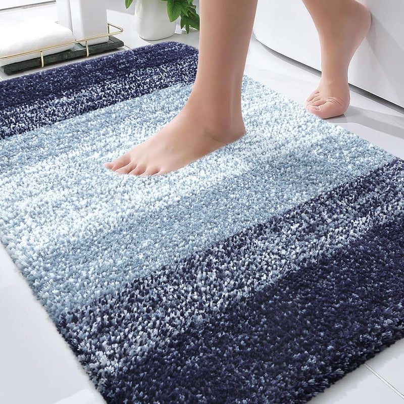 OLANLY Bathroom Rugs Mat 30x20, Extra Soft Absorbent Microfiber Bath Rugs, Rubber Backing, Quick Dry, Machine Washable Bath Mats for Bathroom Floor, Tub and Shower, Home Decor Accessories, Airy Blue - Image 1