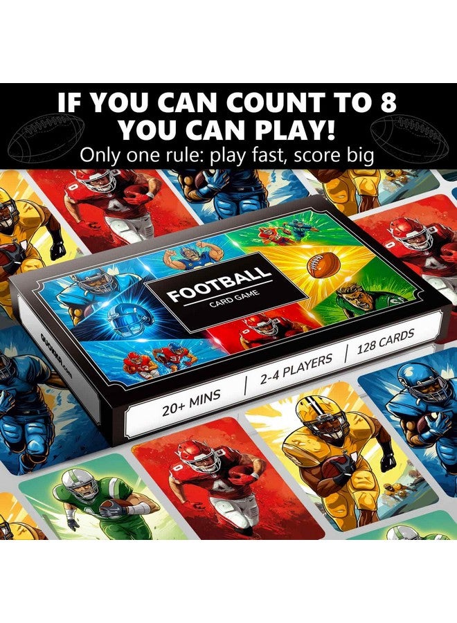 QUOKKA Football Fast-Paced Card Game for Kids & Adults - 128 Cards & Easy Rules - Quick & Fun Matching Game - 2-8 Players - Ages 8+ - Perfect for Family Games Night, Travel and Parties - Image 2