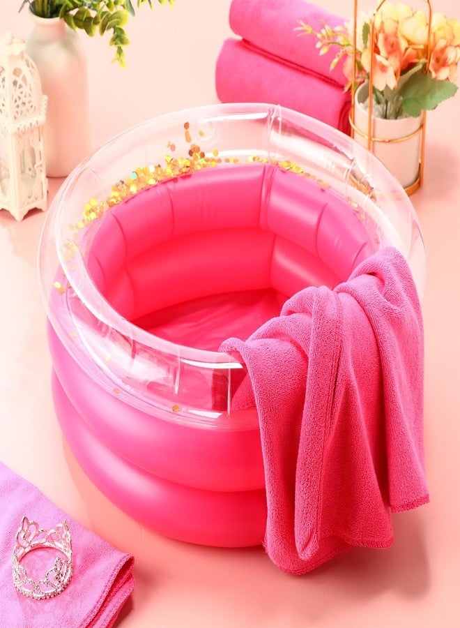 Fanfanwin 12 Pcs Foot Spa Kit for Girls 13.8 x 13.8 x 6.7 Inch Foot Care Bath and 12 x 28 Inch Hand Towels Washbasin Salon Towels for Spa Party Sleepover Party Supplies, Rose Red - Image 5