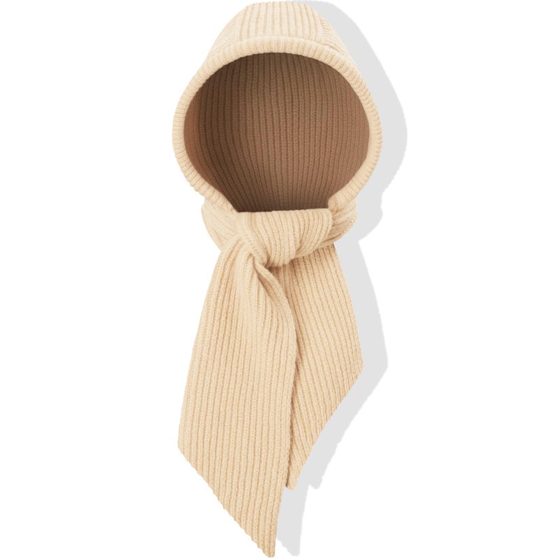 Pleneal Winter Hats for Women, Warm Hooded Cover Ears Hat with Knit Scarf for Women Balaclava Beanie Hat Khaki - Image 1