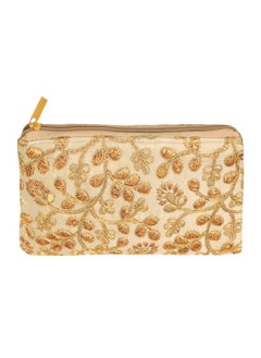 Kuber Industries Kuber Industries Embroidery Women Hand Purse Wallet for Party, Wedding, Dating (Cream) (HS39KUBMART022028)  - Image 1