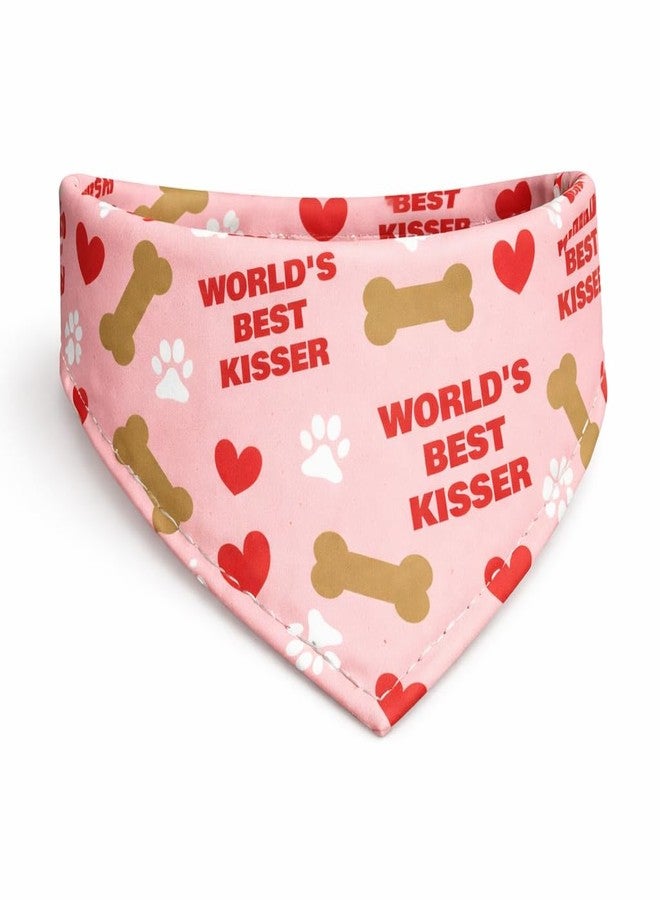 W Brings Worlds Best Kisser Bandana for Dogs | This Stunning Gorgeous Design Dog Bandana Scarf is Perfect Styling Accessory for Valentine's Day. Fits Size - Large, Medium & Small. (Best Kisser) - Image 2