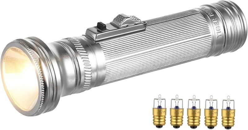 Vintage Small Metal Flashlight Portable Retro Torch Compact Lightweight Easy Battery Replacement - Image 2