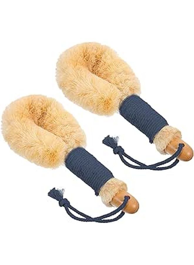 Natural Sisal Dry Body Brush 2 Pack Long Handle Exfoliating Back Scrubber For Men Women - Image 1
