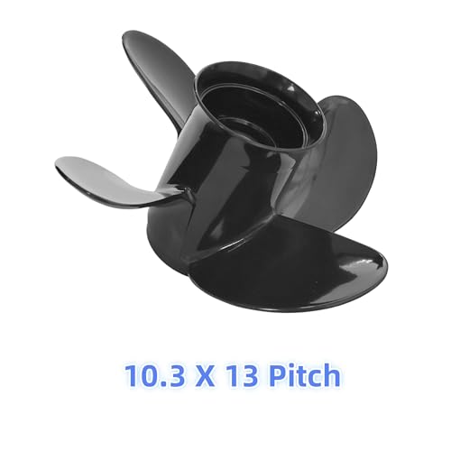 WINGOGO 488M8026630 103 X 13 Pitch 4 Blade 13 Spline Tooth Outboard Boat Propeller Replacement for Mercury 2570 HP Aluminum Prop with Hub Kit - Image 3