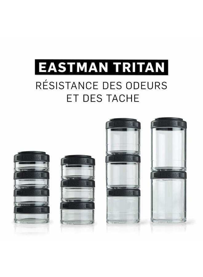 BlenderBottle Blender Bottle GoStak Food Storage Containers for Protein Powder, Healthy Snacks, and Portion Control, 100cc 3-Pak, Black - Image 5