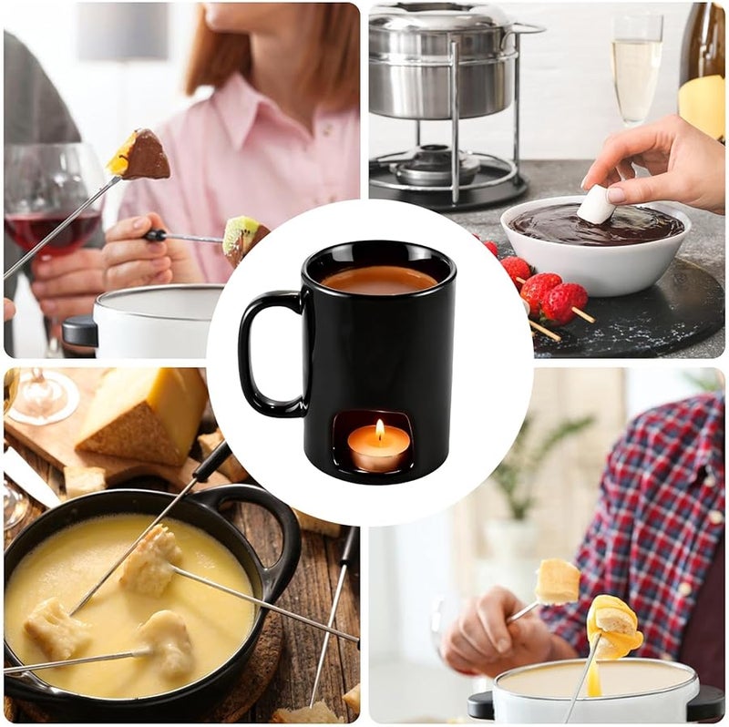 Small Ceramic Chocolate Fondue Cup Personal Melting Pot For Dessert Cheese Sauce Candy Caramel - Image 4