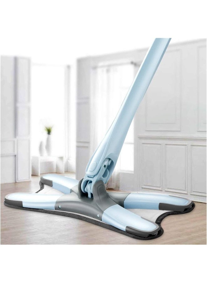 Mop X-type Floor Mop Hand-free Wash 360 Degree Flat Mop with 3pcs Reusable Microfiber Pads for Home Household Cleaning Tools - Image 2