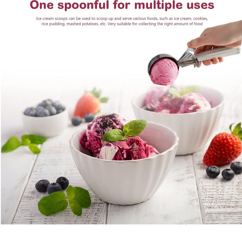 i Kito 3-3/4 OZ Ice Cream Portion Scoop with Trigger Release Food Disher with Ivory Handle #10 Food Portion Control Scoop Ice Cream Scooper Cookie Scooper for Baking - Image 5