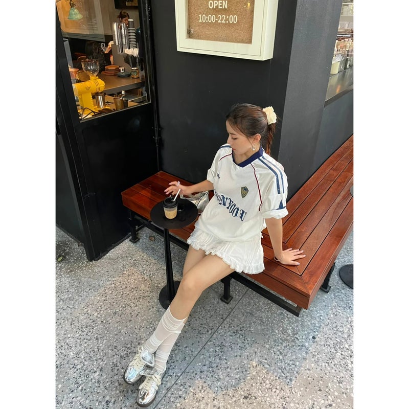 American Street Style Breathable Cutout Basketball Jersey Unisex Short Sleeve Loose T-Shirt - Image 1