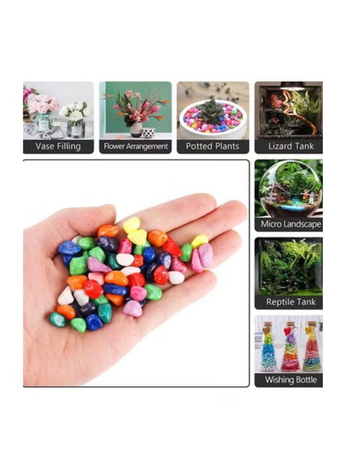 vsell24 3KG 2-4mm Multi Colored Colorful Stones Garden Gravel Aquarium Fish Tank Pebble Stones for Pots Decoration Craft - Image 2
