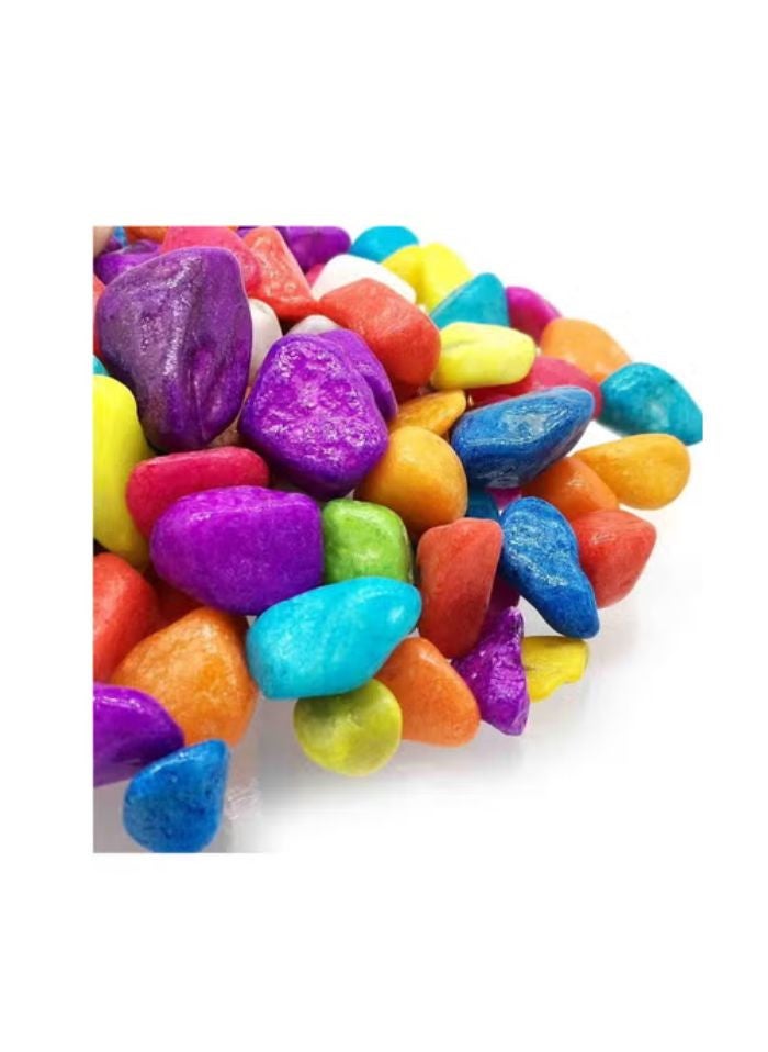 vsell24 3KG 2-4mm Multi Colored Colorful Stones Garden Gravel Aquarium Fish Tank Pebble Stones for Pots Decoration Craft - Image 1