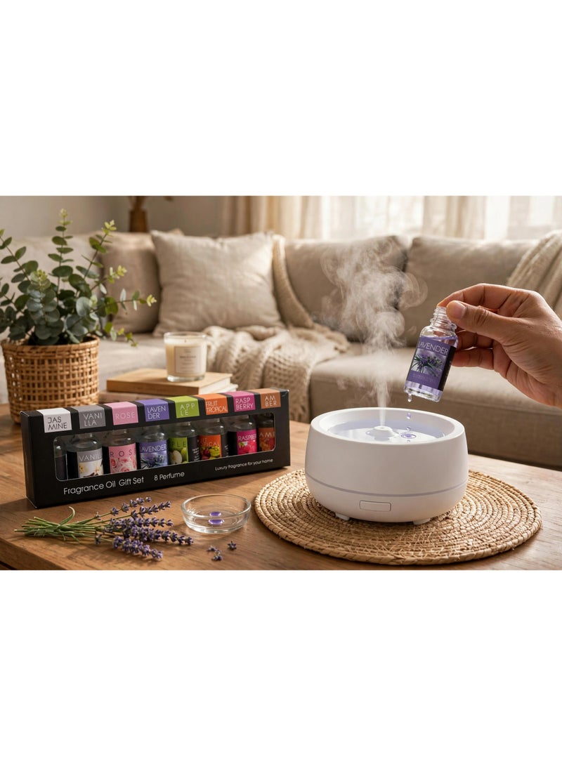 Jasmine to Amber – 8 Luxurious Fragrance Oils in One Elegant Gift Set Experience a variety of captivating aromas with this eight-piece fragrance collection. Choose from floral, fruity, sweet, and warm scents to match different moods, occasions, rooms, and personal preferences. - Image 1