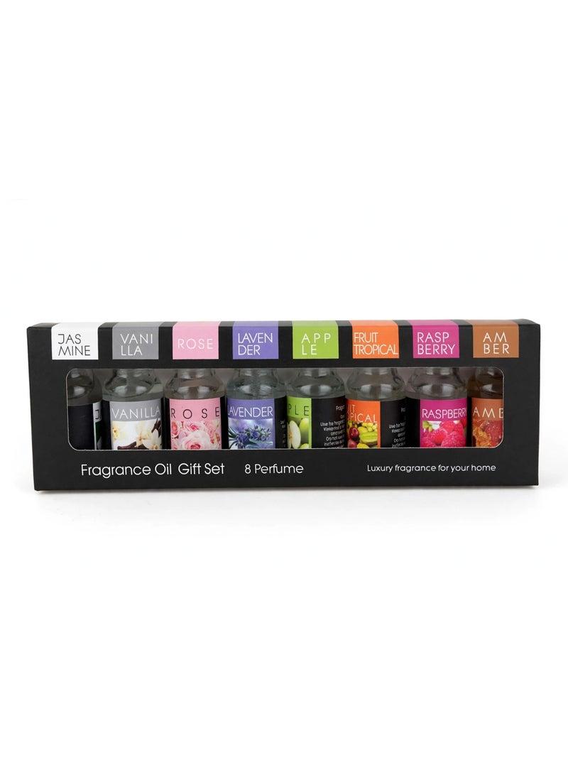 Jasmine to Amber – 8 Luxurious Fragrance Oils in One Elegant Gift Set Experience a variety of captivating aromas with this eight-piece fragrance collection. Choose from floral, fruity, sweet, and warm scents to match different moods, occasions, rooms, and personal preferences. - Image 2