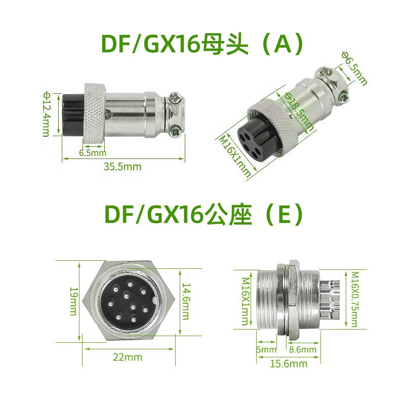Aviation Plug Gx16-2/3/4/5/6/7/8/9/10 Core Hexagon Nut Cable Connector - Image 4