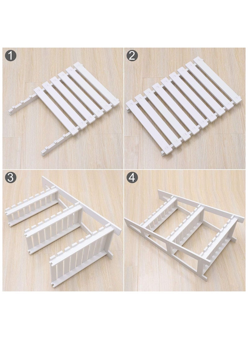 TPGP 3 Tier White Ladder Shelf Bookcase Display Unit Storage Stand Flower Plant Stand-Wood Plastic Board - Image 4